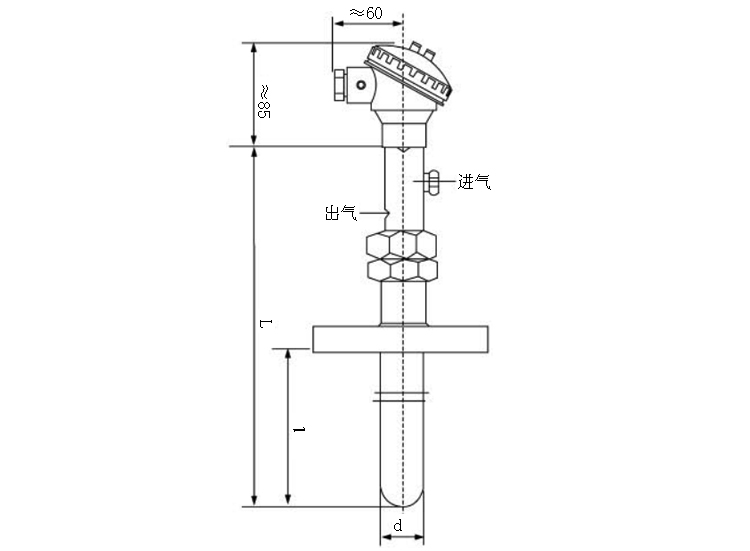 吹氣型熱電偶產品結構