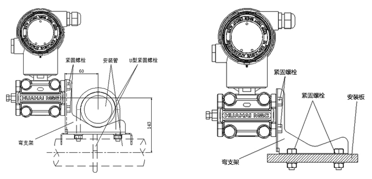 智能差壓變送器管裝彎(盤(pán))支架